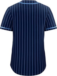 Maillot de baseball à rayures pour hommes et femmes, chemise de baseball unie à boutons, uniforme de sport d'équipe - Product Image 2