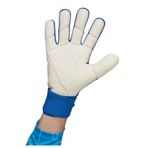 Gants de gardien de but de football Econex Sports, doigts entièrement couverts, bleu orange, cuir PU, silicone antidérapant, respirant, fermeture à boucle et crochets - Product Image 2