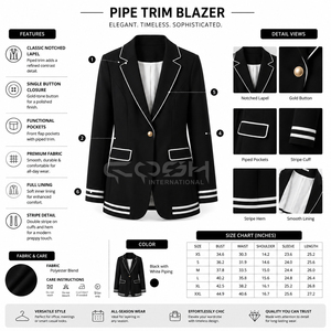 Vêtements grecs personnalisés avec logo de la sororité et de la fraternité Cosh International pour femmes, style preppy noir avec bordure blanche Delta Sigma - Product Image 5