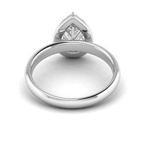 Bague Solitaire en Or Blanc Sertie de Diamants de Laboratoire VS1 de 1,024 Carats, Couleur G, Coupe Poire, Monture Pavé, Idéale pour les Fêtes - IGI - Product Image 3