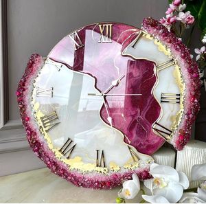 Personalized Modern <b>Silent</b> Resin Quartz Needle Single Face <b>Wall</b> <b>Clock</b> Gem Decorative for Living Room Christmas Gift - Product Image 1