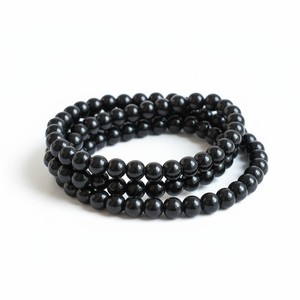 Collar de Oración Mala de 108 Cuentas de Piedra Shaligram Premium, Joyería Espiritual para Meditación y Canto, Venta al por Mayor - Product Image 1