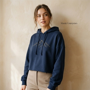 Sudadera Corta de Punto con Cordón Ajustable para Mujer, Estilo Único, Material de Alta Calidad, Top Corto para Mujer - Product Image 1