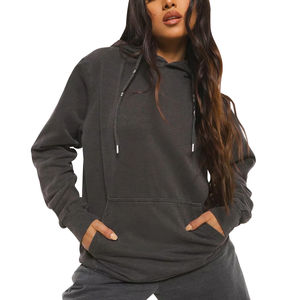 Servicio OEM al por mayor: Sudaderas con capucha de diseño superior con lavado ácido para mujer, lo último en llegadas, hechas a medida, de ajuste holgado. - Product Image 1