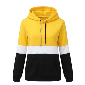 Sudadera con Capucha para Mujer, de Manga Larga, Tejida en Algodón, Informal, para Otoño, de Secado Rápido, con Bolsillos con Cordón, en Verde, Blanco y Negro - Product Image 4