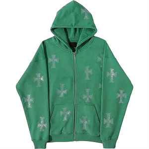 Sudadera con Capucha de Invierno para Hombre, Moderna, con Pedrería Brillante, Corte Holgado, Resistente al Viento, para Estilo Hip Hop y Nocturno - Product Image 6