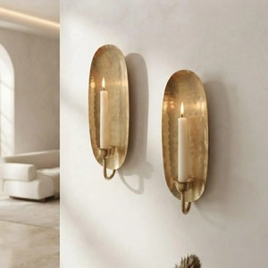 Candelabro de pared de latón vintage, portavelas decorativo de latón, portavelas de latón hecho a mano, candelabro de latón de lujo - Product Image 6
