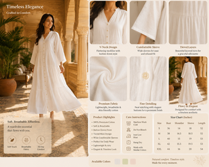 Elegante Vestido Maxi Blanco con Botones Delanteros y Volantes para Mujer, Vestido de Verano con Cuello en V y Manga Acampanada, Vestido Holgado de Playa, Vestido de Algodón al por Mayor - Product Image 4