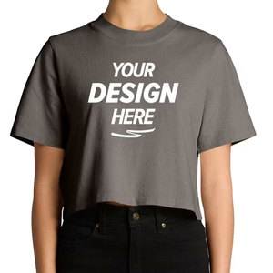 เสื้อยืดครอปแขนสั้นคอกลมสไตล์มินิมอลเรียบง่ายสำหรับผู้หญิง ผ้าคอตตอนผสม ระบายอากาศได้ดี เหมาะสำหรับใส่ทุกวัน สไตล์ลำลอง - Product Image 1