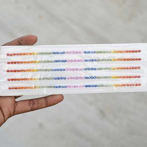 3x5mm Naturel Multi Saphir Facettes Forme Ovale Bande de Pierres Précieuses Libres Certifié Saphir Arc-en-ciel Parure de Bijoux Grossiste - Product Image 1