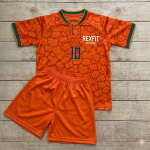 REXFIT SPORTS Custom Men Soccer Uniform Set Training Jersey and Shorts Breathable Athletic Teamwear Manufacturer Supplier - Product Image 4