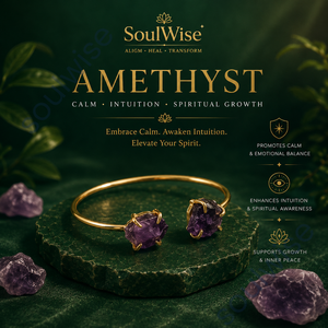 Double Cuff Brass Raw <b>Amethyst</b> Bohemia Style Bangles/Kadde-Gift - Product Image 4