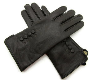 Gants longs en cuir d'agneau noir de luxe, design uni, non doublés, pour femme, élégants, pour un usage décontracté en hiver - Product Image 5
