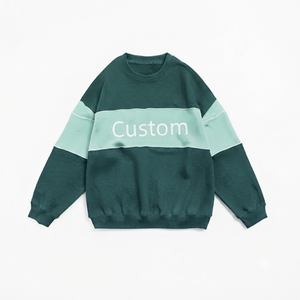 Sweat-shirt personnalisé à blocs de couleur pour femme, col rond, manches longues, 100 % coton tricoté, respirant, imprimé lettres sur le devant, collection automne - Product Image 6