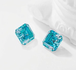 เพชร CVD ทรง Asscher สีน้ำเงินแฟนซี 2 กะรัต คุณภาพ VVS2 รับรองโดย IGI  แบบเจียระไน 3EX สำหรับผู้ค้าส่งและผู้นำเข้าเพชร - Product Image 2