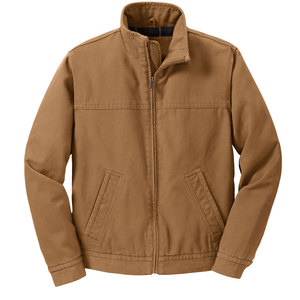 Chaqueta Bomber Unisex de Lona Color Bronceado, Cuello Camisero, Cierre de Cremallera, Estilo Casual para Otoño, Corte Regular, Bolsillos, Transpirable, Secado Rápido - Product Image 1