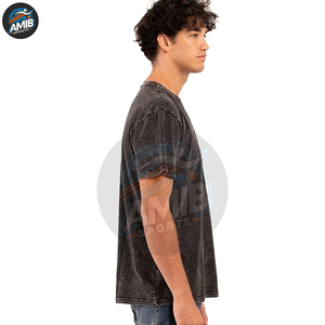 Men's Lightweight Cotton Heavy <b>Ringer</b> Acid Wash <b>T</b>-<b>shirt</b> Breathable Raglan Sleeve Collar Neck Blank Canvas Acid Wash <b>T</b>-<b>shirts</b> - Product Image 2
