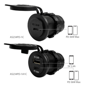 Taiwan Charger product Marine USB Charger Socket 12V 24V Panel Mount Type-C PD36W Dual USB Fast Charging Socket - Product Image 3