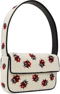 Hand-Beaded Leopard Pattern Zipper Closure Composite Shape Evening Clutch Cross-Body <b>Handbag</b> with Polyester Lining for Women - Product Image 2