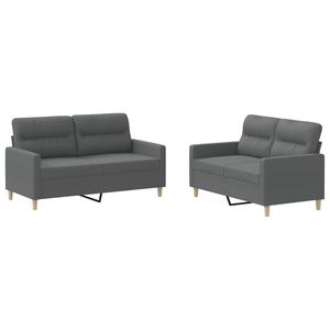 Juego de Sofás Rectangulares de 2 Plazas en Gris Oscuro, Muebles para Sala de Estar Hechos de Poliéster - Product Image 2