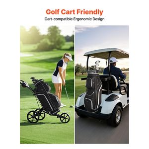 Borsa da golf con divisorio superiore a 14 scomparti e tasche portaoggetti a tutta lunghezza - Materiale PU per lo sport - Tracolla e copertura antipioggia - Product Image 5