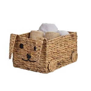 Dog Water Hyacinth Storage <b>Basket</b> Woven Puppy Shaped Toy Organizer Bin Cute Wagon Cartoon Kids Nursery <b>Hamper</b> - Product Image 3
