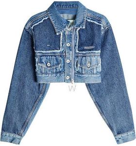 Light Wash Women <b>Denim</b> <b>Jacket</b> <b>Cropped</b> <b>Denim</b> Coat Button Front Pockets Long Sleeve for Spring Autumn - Product Image 1