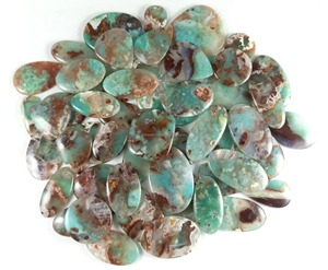 Vente en gros de pierres précieuses naturelles en quartz Aquaprase, cabochons de haute qualité à dos plat pour la fabrication de bijoux, collection unique de pierres précieuses - Product Image 5