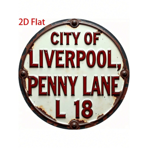 Decorazione da Parete in Metallo Rotonda Vintage con Design Penny Lane per Arredamento Casa - Product Image 4