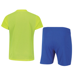Conjunto Deportivo Unisex Verde Lima y Azul para Tenis, Cuello Redondo, Manga Corta, Absorbe la Humedad, Transpirable, Secado Rápido, Poliéster, Verano - Product Image 2