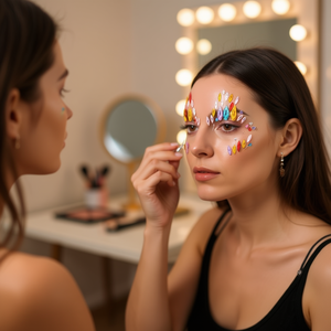 Adesivi per il Viso Ilan Sparkling Gem, Decorazioni Colorate a Forma di Goccia per Occhi - Product Image 2