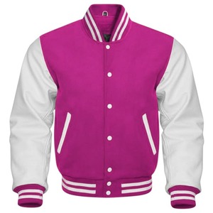 Blouson universitaire unisexe personnalisé, chaud, pour l'automne, style baseball, manches en polyester, broderie frontale, streetwear pour lycée - Product Image 2