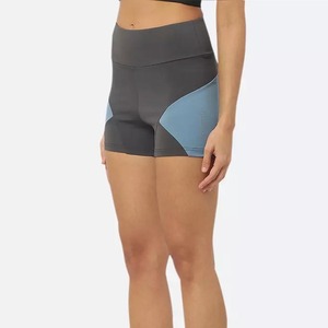 Conjunto de Yoga Acanalado sin Costuras/con Costuras, Cuello Halter, Top Corto y Shorts de Cintura Alta, Color Sólido, Spandex Poliéster, Ropa Deportiva de Dos Piezas - Product Image 1
