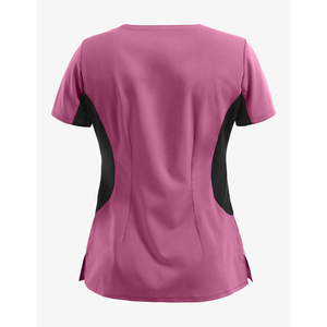 Tenues médicales OEM pour femmes, col en V, nylon et élasthanne, vêtements de travail d'hôpital, uniforme confortable, respirant, sur mesure - Product Image 6