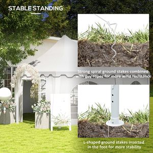 Grande Tenda per Feste 6,8m x 5m con 2 Porte in Acciaio e Tessuto in PVC, Include Borse per il Trasporto, Ideale per Matrimoni, Barbecue ed Eventi - Product Image 6