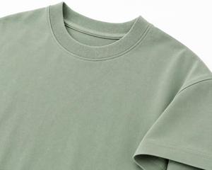 T-shirt décontracté à manches courtes et col rond pour homme, couleur unie, coupe oversize, en jersey 100 % coton, respirant et écologique, vente en gros - Product Image 6