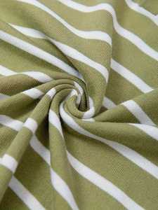 Pull en tricot rayé pour homme, col en V, col polo, coupe ajustée, décontracté, vert olive, blanc, manches longues, tricot en coton - Product Image 6