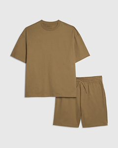 Conjunto de Ropa Vintage de Verano Personalizada para Hombre, Camiseta con Pantalones Cortos a Juego, Camiseta y Pantalones Cortos con Estampado Deslavado al Sol - Product Image 3