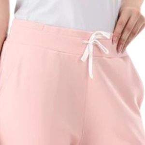 Pantalon de jogging rose clair pour femme, taille haute, cordon de serrage, bas élastiqué, coupe décontractée, confortable pour le quotidien - Product Image 2