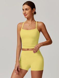 Two Piece Fitness Yoga Workout Sets For Women Tank Top Matching High Waist <b>Booty</b> Lifting Shorts Gym Yoga Active Wear Outfits - Product Image 4