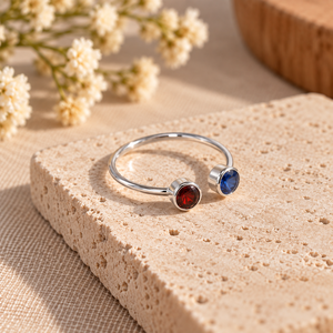 Colorful Zircon <b>Open</b> <b>Ring</b> Adjustable Stainless Steel Band Geometric Minimalist Jewelry for Women Party Wear - Product Image 4