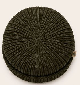 Solid Olive Green Knit Beanie Winter <b>Hat</b> for <b>Men</b> and Women with Soft Warm Fabric Comfortable Casual Outdoor Streetwear Style - Product Image 3