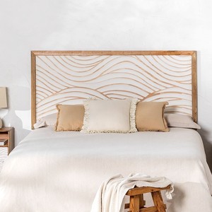 Cabecero Vandana Flux Vesta para cama de 150 cm en madera de mango Myanna - Product Image 1
