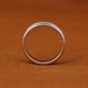 Bague de mariage personnalisée en diamant de laboratoire rond, or massif 14 carats, DEF VVS, coupe ronde, bague de fiançailles pour homme - Product Image 4