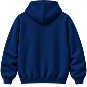 <b>Men's</b> <b>Navy</b> Blue Autumn <b>Fleece</b> Hoodie Time Is Money Graphic Print Casual Pullover with Kangaroo Pocket - Product Image 3