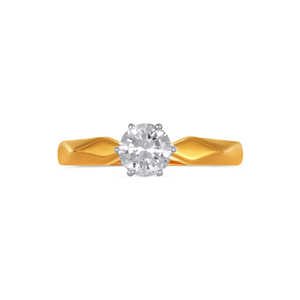 Anillo de Diamantes Solitario de Precisión, Anillo de Compromiso de Diamantes Solitario de Corte Brillante Redondo en Oro Amarillo de 18K de Lujo para Mujer - Product Image 3