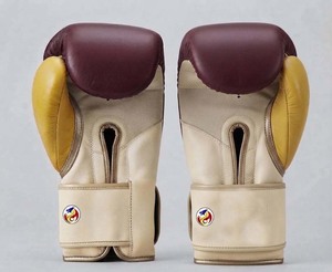 Gants de boxe DF-BGAmgc2-sparring Marron/Moutarde Or/Crème 8oz à fermeture auto-agrippante pour MMA, Gym, Kickboxing, Entraînement Adulte à Doigts Entiers - Product Image 3