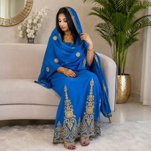 Toub soudanais 100% coton voile, tissu à broderie fine |   Tissu traditionnel Toub pour femmes, pour les événements festifs et les occasions spéciales - Product Image 3