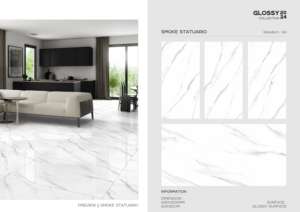 กระเบื้องพอร์ซเลนเคลือบเงาสุดหรู ขนาด 600x1200 มม. รูปแบบขนาดใหญ่ พื้นผิวขัดเงาคุณภาพพรีเมียม สำหรับตกแต่งผนังและพื้นภายในและภายนอกอาคารที่ทันสมัย - Product Image 6