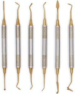 6 Pcs <b>Kit</b> Manual Dental Composite <b>Resin</b> Filled Scraper Filling Spatula Double Headed Restoration Tool By Grip Surgical - Product Image 1